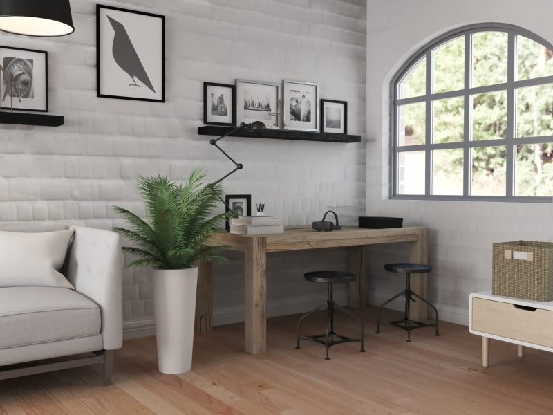 3D render of a modern office interior